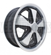 EMPI Black / Silver 911 Fuchs Alloy 5.5"x15"